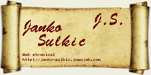 Janko Šulkić vizit kartica